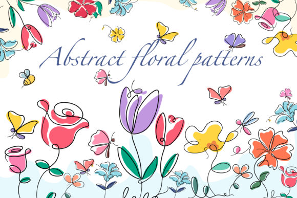 Abstract Floral Patterns: A Graphic Design Review for Modern Illustrations