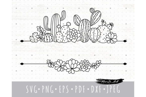 Cactus and Succulent Floral Frame SVG for Graphics