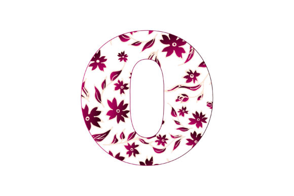 Colorful Floral Alphabet O for Graphics and Illustrations