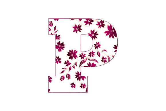 Colorful Floral Alphabet P: Graphics & Illustrations Review