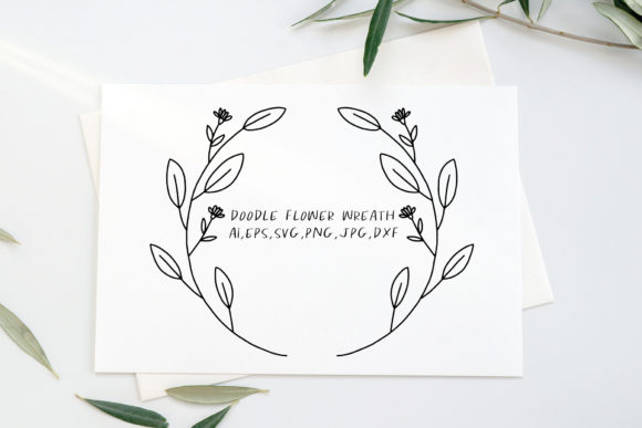 Doodle Floral Wreath, SVG: A Publisher's Review of Graphics and Illustrations