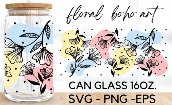Floral Boho Art Can Glass Wrap Svg: A Designer's Review