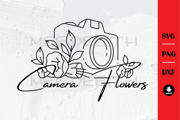Floral Camera Graphics and Illustrations for Real Crafts