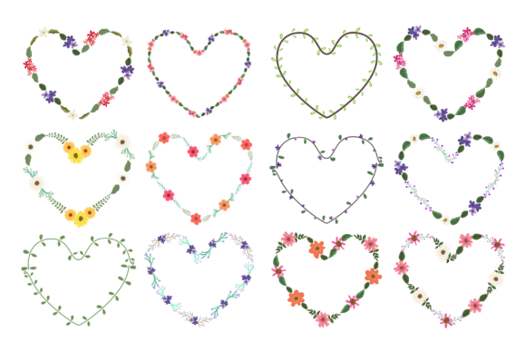 Floral Heart Shaped Wreath Graphics and Illustrations Review