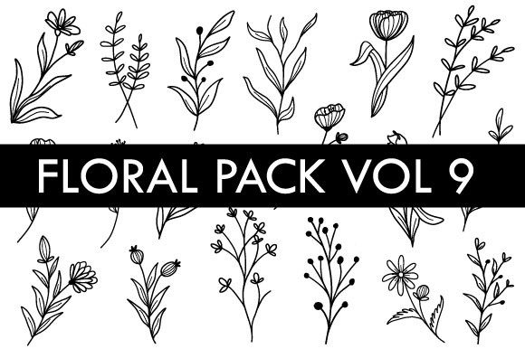 Floral Pack Vol 9: A Designer's Review for Graphics and Illustrations