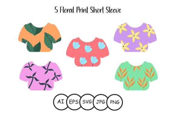 Floral Print Short Sleeve: A Fresh Graphic Design Asset for Modern Illustrations