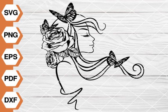 Floral Woman SVG File: A Designer's Review for Graphics and Illustrations