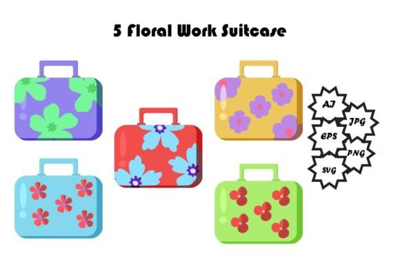 Floral Work Suitcase Design: A Freebies Graphics Review