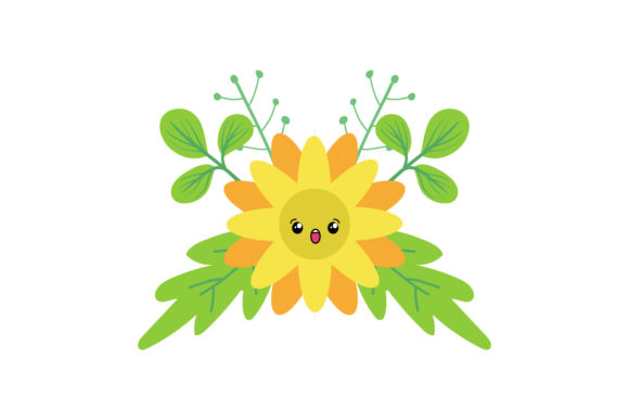 Isolated Kawaii Floral Flower: Graphics & Illustrations for Modern Blogs
