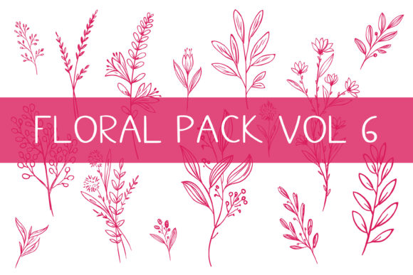 Outline Floral Pack Bundle Vol 6: Premium Graphics for Authentic Branding