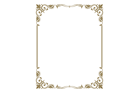 Vintage Card Frame with Golden Floral Graphics & Illustrations Review